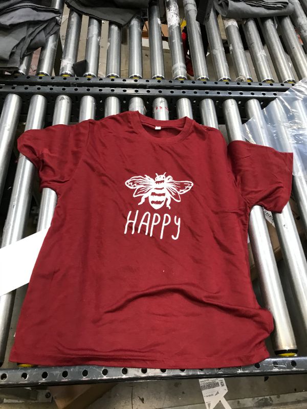 Photo 2 of Bee Happy - Maroon Crew Tee-(XXXL)