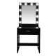 Photo 1 of  Vanity Table Set with Lighted Mirror Modern Dresser Desk for Bedroom,Black
(MISSIGN SMALL HARDWARE AND MIRROR)-------(DAMAGE TO WOOD)