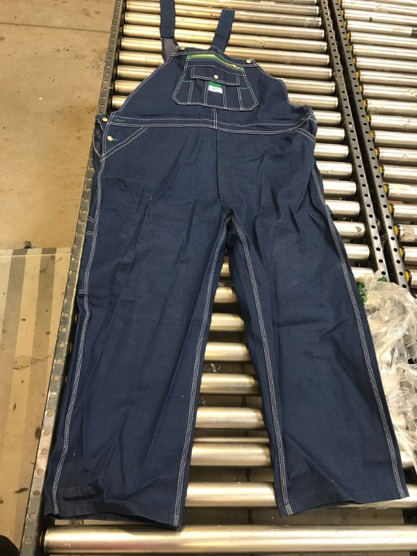 Photo 2 of Liberty Men's Rigid Denim Bib Overall --- 48WX28L --- RIP NEAR RIGHT POCKET 