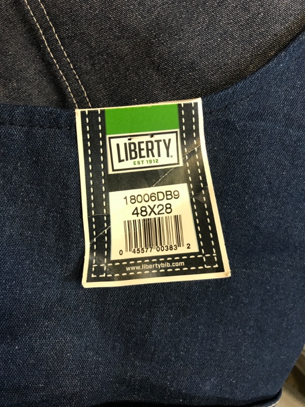 Photo 4 of Liberty Men's Rigid Denim Bib Overall --- 48WX28L --- RIP NEAR RIGHT POCKET 