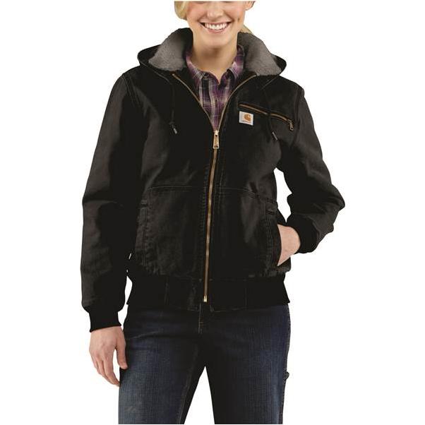 Photo 1 of Carhartt Womens Women's Weathered Duck Wildwood Jacket Work Utility Outerwear, Black, Small US --- SIZE XL 