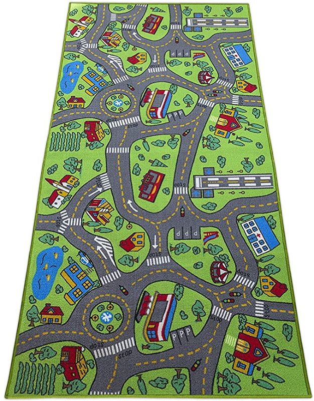 Photo 1 of Kids Carpet Playmat City Life Extra Large Learn Have Fun Safe, Children's Educational, Road Traffic System, Multi Color Activity Centerpiece Play Mat! Great for Playing with Cars for Bedroom Playroom