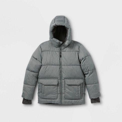 Photo 1 of Boy's Short Puffer Jacket - All In Motion --- Charcoal Gray --- Size Small 