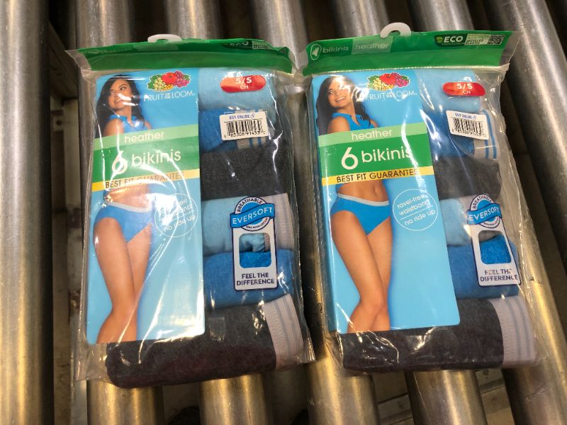 Photo 1 of 2 PACKS OF Fruit Of The Loom Women's 6pk Bikini Underwear 