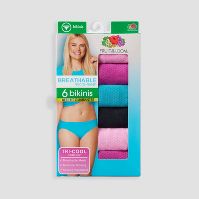 Photo 1 of 2 PACKS OF  Fruit of the Loom Women's 6pk Breathable Micro-Mesh Bikini Underwear - Colors May Vary
SIZE S/5
