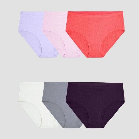 Photo 1 of 2 PACKS OF Fruit of the Loom Women's 6pk Breathable Micro-Mesh Low-Rise Briefs
SIZE 8/XL