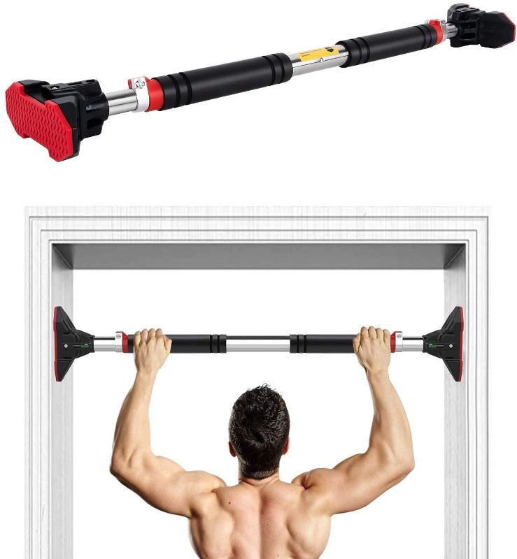 Photo 1 of  Doorway Pull Up Bar and Chin Up Bar, Upper Body Workout Bar No Screw Installation for Home Gym Exercise Fitness with Level Meter and Adjustable Width
(STOCK PHOTO JUST FOR REEFRENCE)