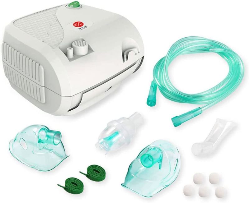 Photo 1 of Wave Compact Nebulizer Machine System - Desktop Design, for Home and Travel Use, with Accessories and Carry Bag
