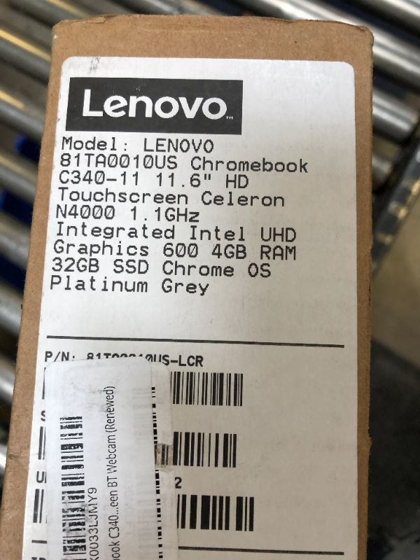 Photo 9 of Lenovo Chromebook C340 2-in-1-11.6" HD Touch - Celeron N4000-4GB - 32GB eMMC - Gray
(REFURBISHED)
