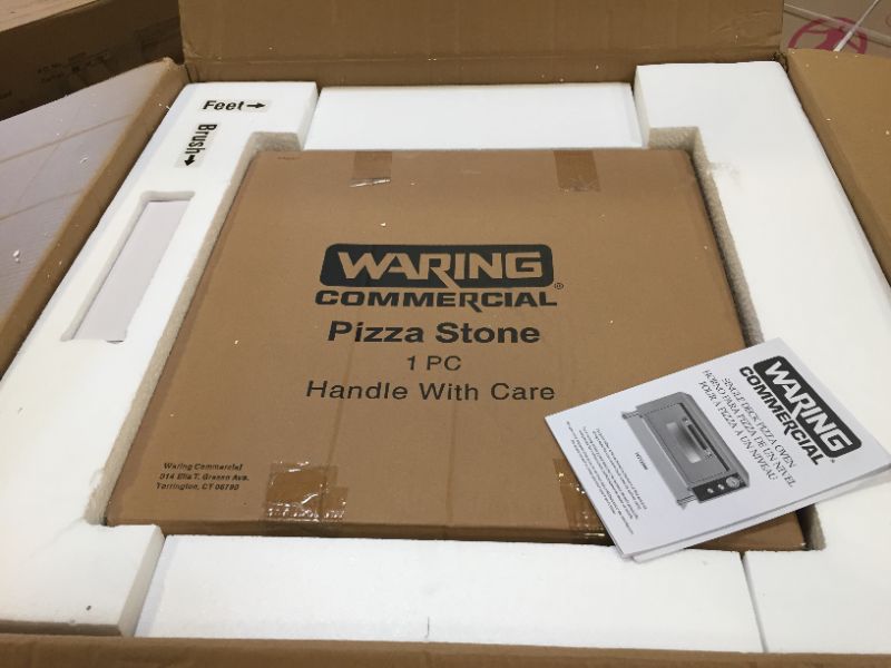 Photo 2 of Waring Commercial WPO500 Heavy Duty Single Deck Pizza Oven, For Pizza up to 18" diameter,Includes one ceramic Pizza Stone, 120V, 1800W, 5-15 Phase Plug
