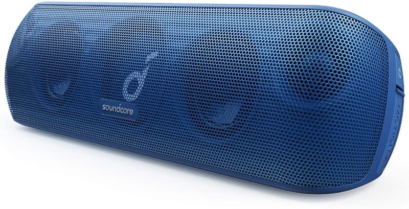 Photo 1 of Anker Soundcore Motion+ Bluetooth Speaker with Hi-Res 30W Audio, Extended Bass and Treble, Wireless HiFi Portable Speaker with App, Customizable EQ, 12-Hour Playtime, IPX7 Waterproof, and USB-C, Blue
