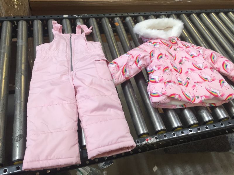 Photo 2 of Carter's girls Carters Girls Two Piece Unicorn Snowsuit size 2T

