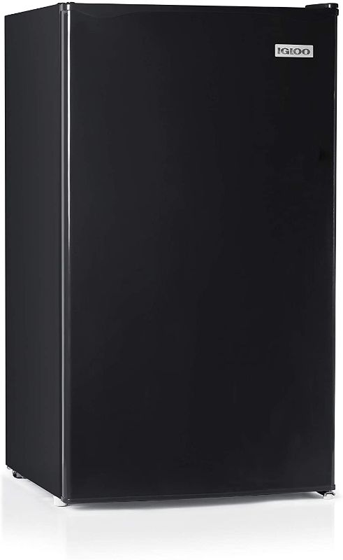 Photo 1 of Igloo  Single Door Compact Refrigerator with Freezer, 3.2 Cu.ft, Black
(UNABLE TO TEST FUNCTIONALITY)