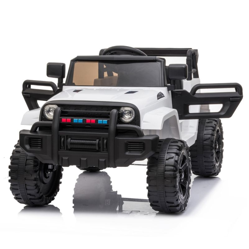 Photo 1 of Ktaxon Ride On Truck 12V Rechargeable Battery Powered Kids Electric Double Drive Car w/ 2.4G RC, MP3 Player, LED Lights, 3 Speed - White
