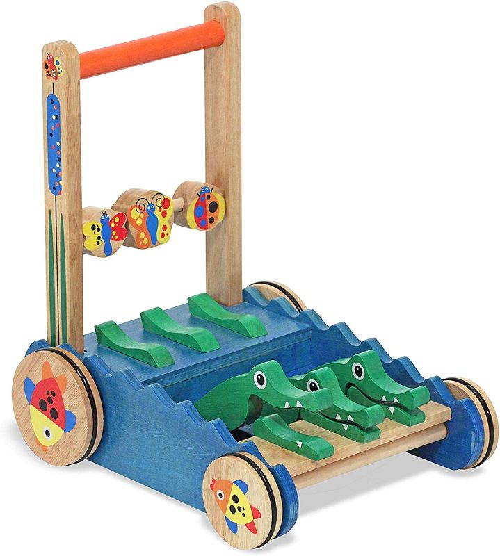 Photo 1 of Melissa & Doug Deluxe Chomp and Clack Alligator Wooden Push Toy and Activity Walker
