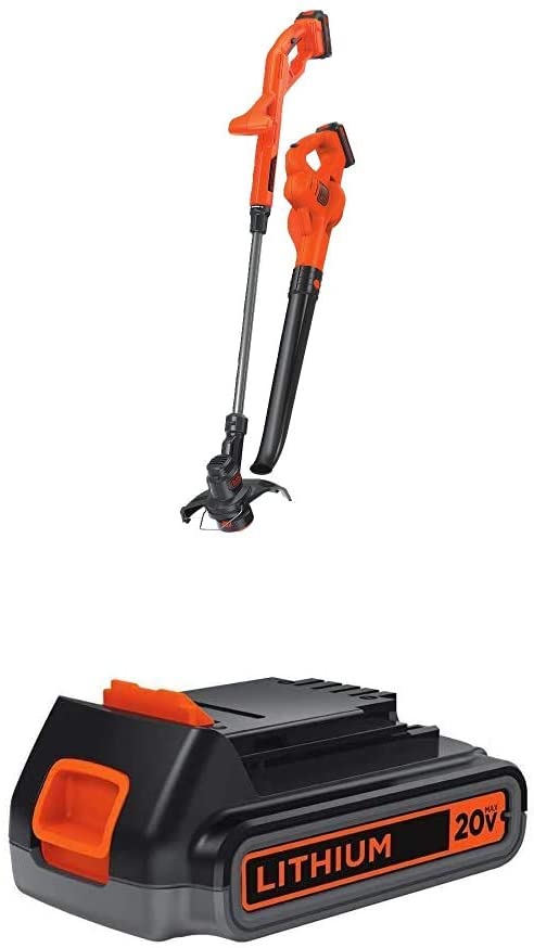 Photo 1 of BLACK+DECKER 20V MAX Lithium String Trimmer/Edger with Extra Lithium Battery 2.0 Amp Hour (LCC222 & LBXR2020-OPE)
