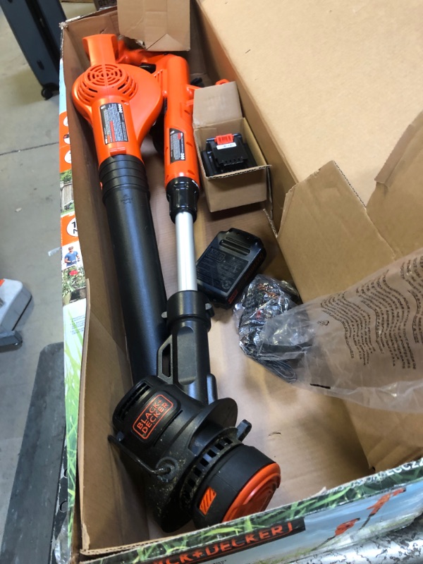 Photo 2 of BLACK+DECKER 20V MAX Lithium String Trimmer/Edger with Extra Lithium Battery 2.0 Amp Hour (LCC222 & LBXR2020-OPE)
