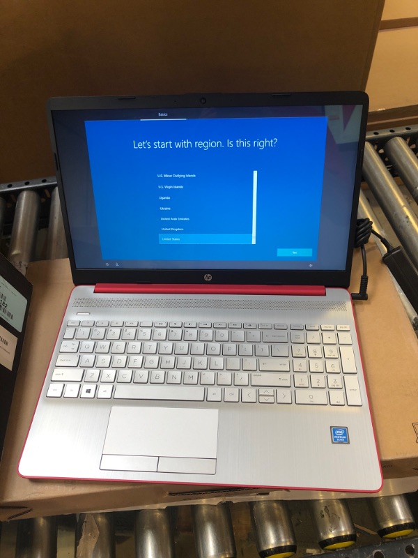 Photo 2 of HP 15-dw0083wm Laptop, 15.6" HD (1366 x 768), Intel Pentium Silver N5030, 4 GB RAM, 128 GB SSD, Webcam, Windows 10 S    RED
