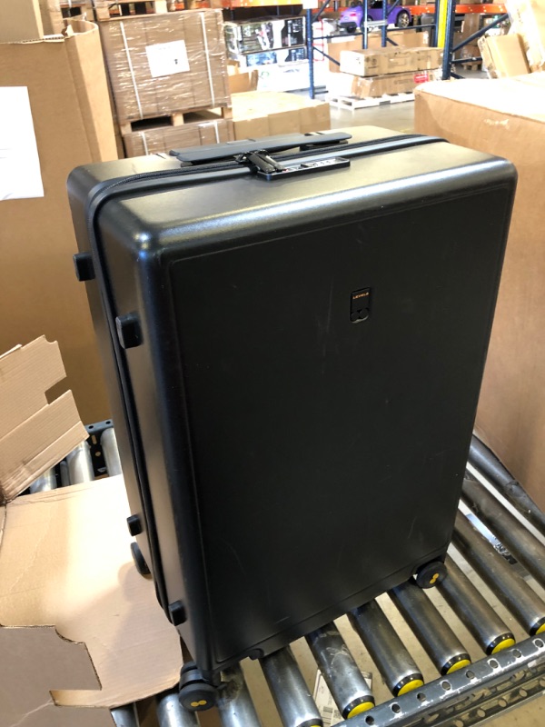Photo 3 of LEVEL8 Elegance Checked Luggage, 24 Inch Hardside Suitcase, Lightweight PC Matte Hardshell with TSA Lock, Spinner Wheels - Black

