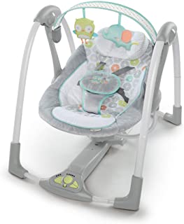 Photo 1 of Ingenuity 5-Speed Portable Baby Swing with Music, Nature Sounds & Battery-Saving Technology - Hugs & Hoots, Swing 'n Go, 0-9 Months
