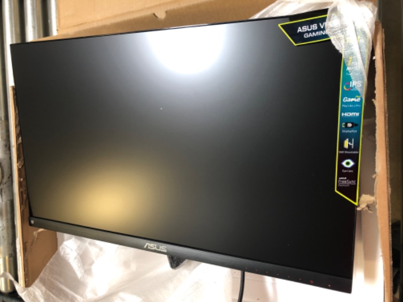 Photo 3 of ASUS VP249QGR 23.8” Gaming Monitor 144Hz Full HD (1920 x 1080) IPS 1ms FreeSync ELMB Eye Care DisplayPort HDMI VGA ----WILL NOT STAY ON... GREEN LINES ON SCREEN. 
