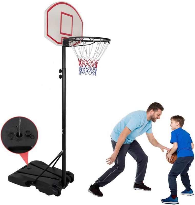 Photo 1 of Kids Portable Height Adjustable Basketball Hoop Stand, 28 Inch Backboard, Basketball Goals Indoor/Outdoor
