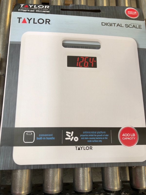 Photo 2 of Taylor Precision Products 400 lb Handle Scale with Antimicrobial Platform, White
