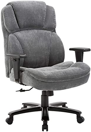 Photo 1 of CLATINA Ergonomic Big and Tall Executive Office Chair with Upholstered Swivel 400lbs High Capacity Adjustable Height Thick Padding Headrest and Armrest for Home