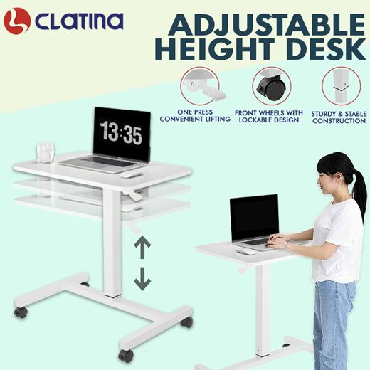 Photo 1 of Clatina Adjustable Height Desk Model FIDEL WH - White