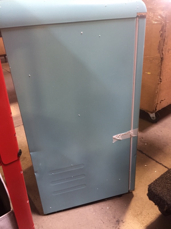 Photo 7 of 3.5 cu. ft. Retro Mini Refrigerator Single Door Fridge Only in Blue