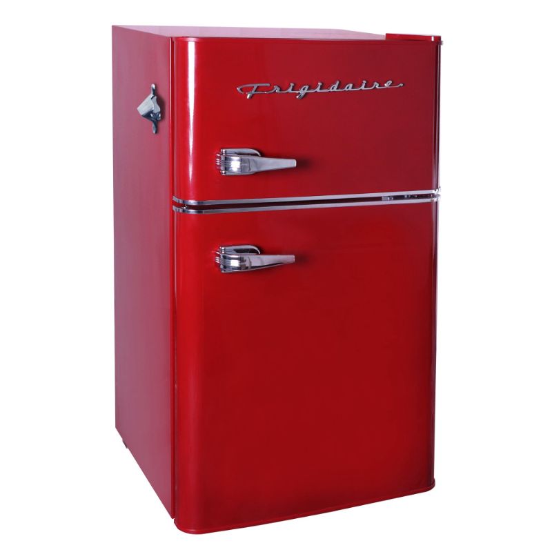 Photo 1 of 3.2 cu. ft. 2 Door Retro Mini Fridge in Red