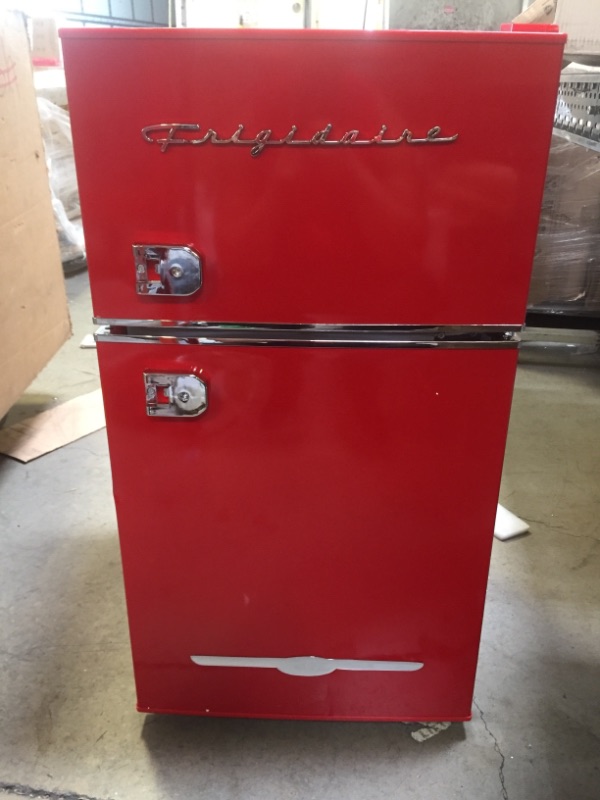 Photo 2 of 3.2 cu. ft. 2 Door Retro Mini Fridge in Red