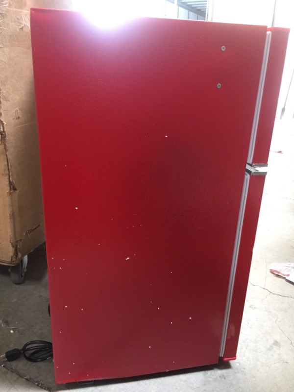 Photo 7 of 3.2 cu. ft. 2 Door Retro Mini Fridge in Red