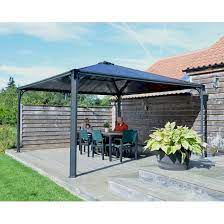 Photo 1 of Canopia by Palram  Palermo Gazebo Gray Structure/Bronze Panels Plastic Square Gazebo (Exterior: 14.1-ft x 14.1-ft)
