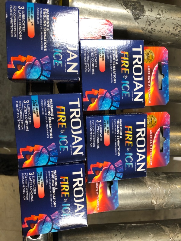 Photo 2 of 5 BOXES TROJAN Fire & Ice Dual Action Condoms, 3 Count  15 TOTAL  BEST BY 01 APRIL 2024
