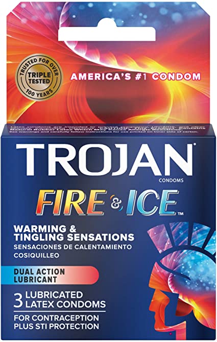 Photo 1 of 5 BOXES TROJAN Fire & Ice Dual Action Condoms, 3 Count  15 TOTAL  BEST BY 01 APRIL 2024
