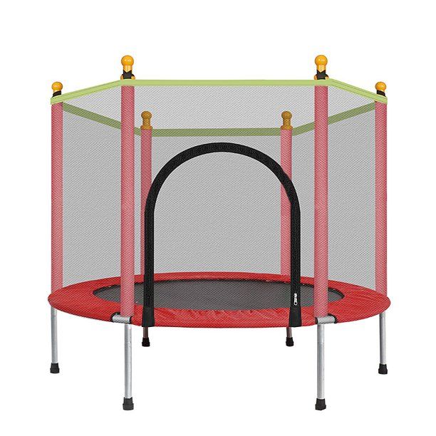 Photo 1 of Kids Trampoline with Safe Enclosure Net, Trampoline Round Jumping Table, 441 LB Capacity for Kids, Sping Pad Combo Bounding Bed Trampoline Fitness Equipment, Christmas Gifts
