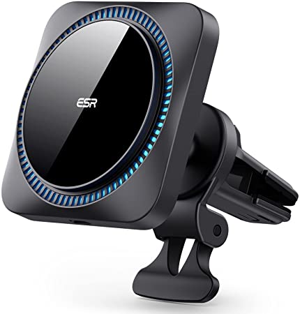 Photo 1 of ESR HaloLock Wireless Car Charger with CryoBoost, Compatible with MagSafe Car Charger, Compatible with iPhone 13/12 Series Phones and Magnetic Cases, Fast Charging, Phone Cooling Charger, Frosted Onyx