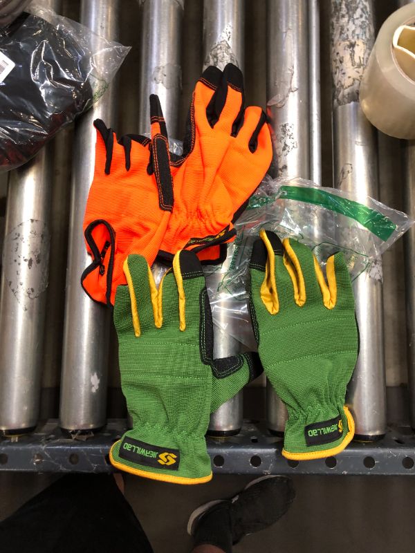 Photo 1 of 2 pk work gloves sz M 