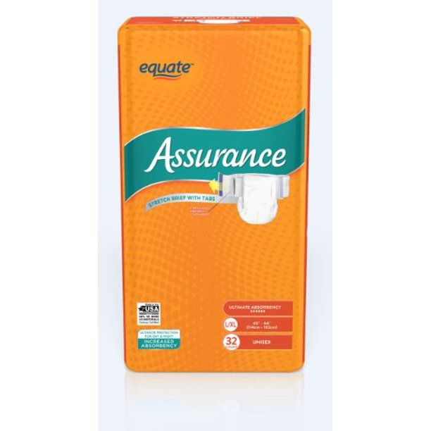 Photo 1 of **OPENED PACKAGE** Assurance Incontinence Unisex Stretch Briefs With Tabs, Ultimate Absorbency, L/XL, 32 Count
