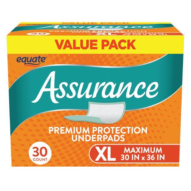 Photo 1 of **OPENED PACKAGING** Assurance Unisex Premium Quilted Underpad, Maximum Absorbency, XL, 30 Count
