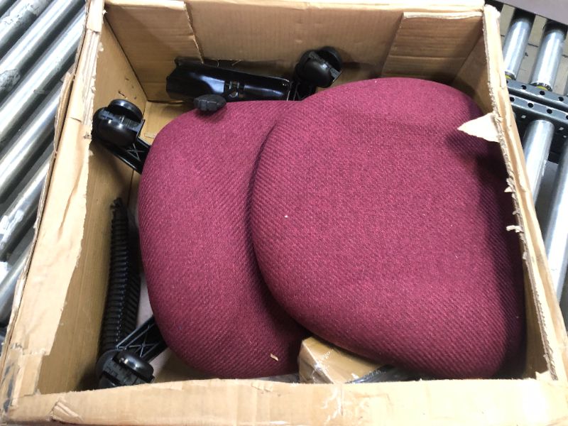 Photo 1 of Boss Office Products Perfect Posture Delux Fabric Task Chair without Arms in Burgundy
