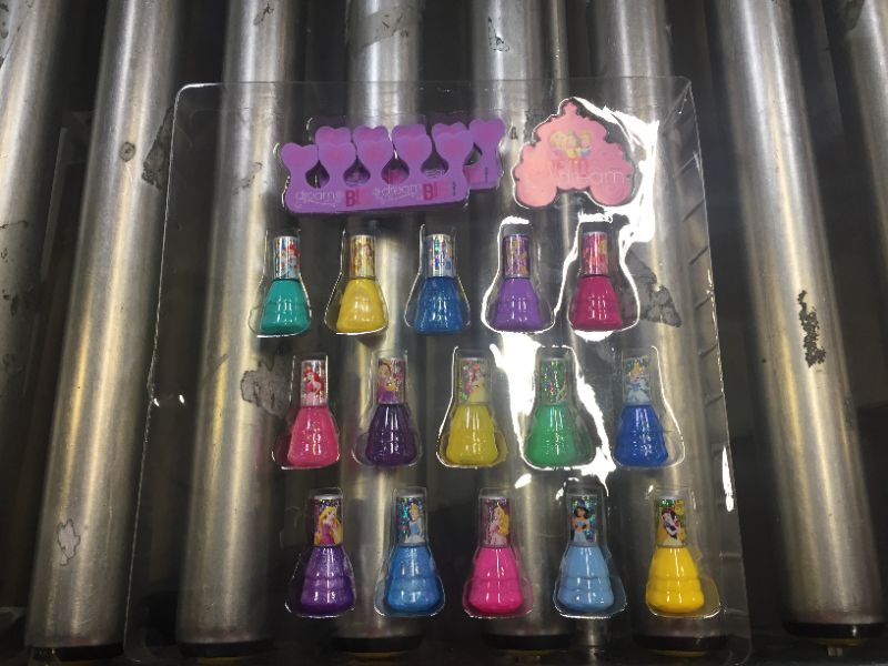 Photo 1 of Disney Princess - Townley Girl Non-Toxic Peel-Off Water-Based Natural Safe Quick Dry Nail Polish| Gift Kit Set for Kids Girls| Glittery and Opaque Colors| Ages 3+ (18 Pcs)
