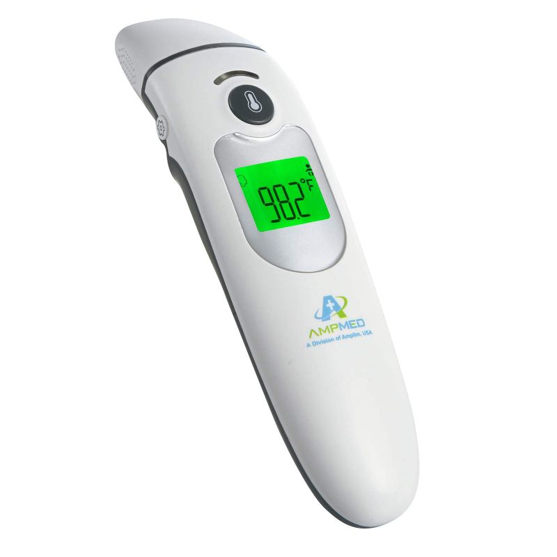 Photo 1 of Amplim Medical Grade Forehead and Ear Dual Mode Non-Contact/Touch Thermometer for Home, Baby Child Kid Adult Touchless Temperature, Baby Mode Button, IR Infrared Digital Temp, FSA HSA, White
