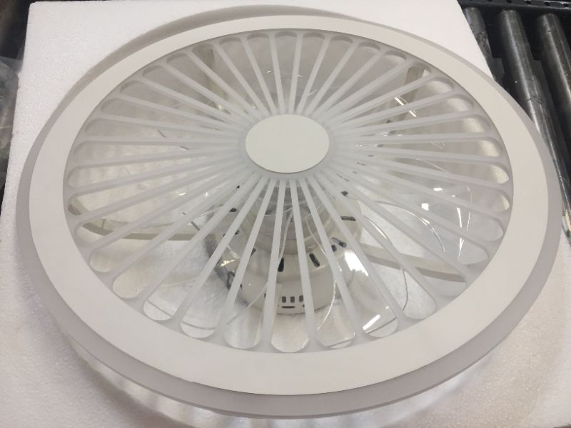 Photo 3 of XIYUN Ceiling Fan with Lights,Remote Control 3 color temperatures,Dimming,3 Gear Wind Speed Invisible fan light Enclosed Low Profile Fan,Ceiling Light with Fan RGB atmosphere with lights 35W 17.7in
