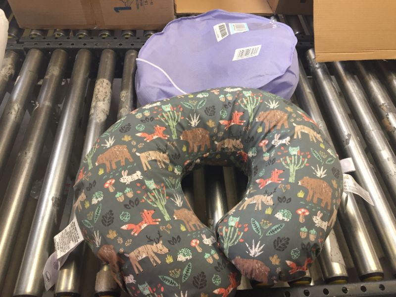 Photo 1 of Boppy Nursing Pillow and Positioner—Original | Green Forest Animals | Breastfeeding, Bottle Feeding, Baby Support | With Removable Cotton Blend Cover | Awake-Time Support
