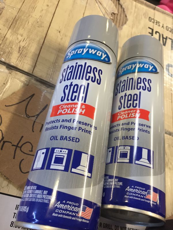 Photo 2 of 2 PACK Sprayway Stainless Steel Cleaner, MINOR DENTS IN CAN BUT NEW 