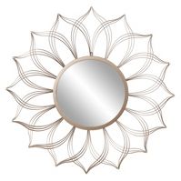 Photo 1 of 36" Round Flower Petal Wall Accent Mirror Champagne - Patton Wall Decor

