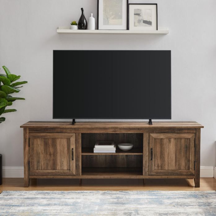 Photo 1 of 70" Modern Farmhouse TV Stand in Rustic Oak Finish by Walker Edison
