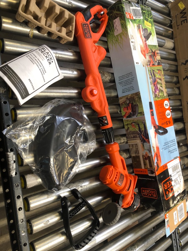 Photo 2 of BLACK+DECKER String Trimmer with Auto Feed, Electric, 6.5-Amp, 14-Inch (BESTA510) UNABLE TO TEST FOR PROPER FUNCTION IN WAREHOUSE
